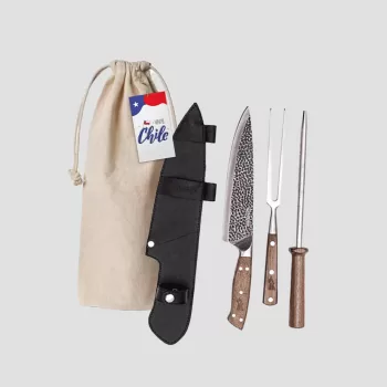 Kit Parrillero Martillado Premium + Funda