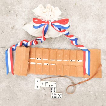 Set Artesanal de Cuero para Juego de Dominó